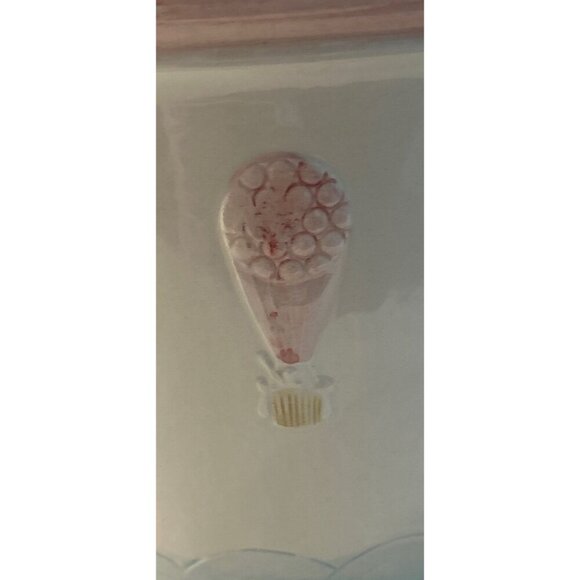 Made in Italy High-gloss Ceramic Planter with Air Balloons & Birds 8 1/4" - Picture 8 of 10